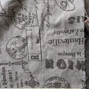 Vintage Print Fabric French Labels And Script 35" Wide By 56 Inches Yardage, Sew